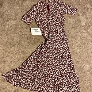 New Reformation Gio Midi Dress Granit 